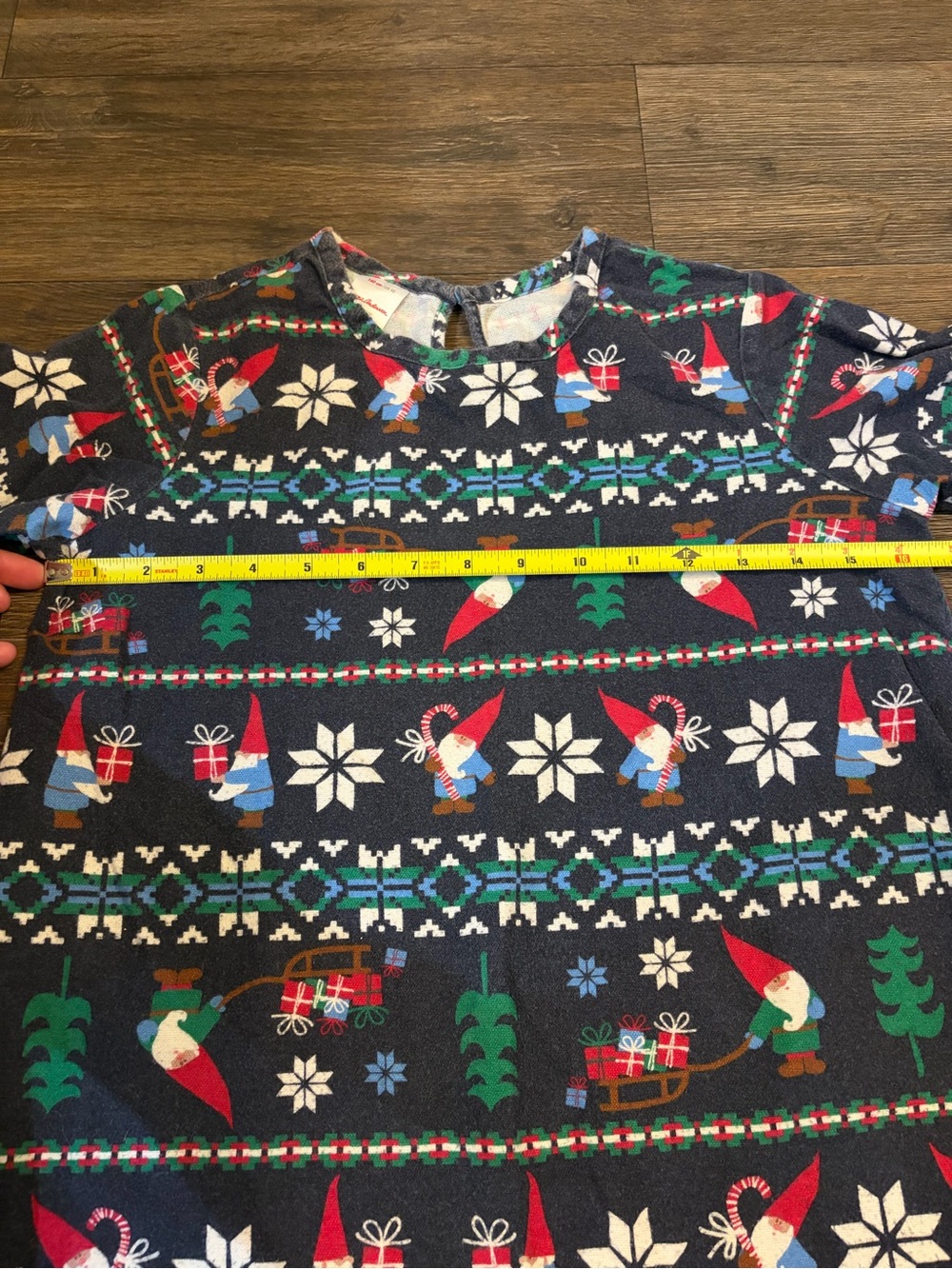 Hanna Andersson Girls Navy Christmas Gnome Nightgown Size 10 - Picture 3 of 5